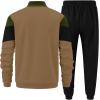 imageUOUA Mens Tracksuits Set Full Zip Jacket ampamp Sweatpants 2 Piece Athletic Jogging Suits Casual Sports Color Block OutfitGreen
