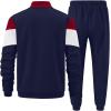 imageUOUA Mens Tracksuits Set Full Zip Jacket ampamp Sweatpants 2 Piece Athletic Jogging Suits Casual Sports Color Block OutfitRed