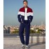 imageUOUA Mens Tracksuits Set Full Zip Jacket ampamp Sweatpants 2 Piece Athletic Jogging Suits Casual Sports Color Block OutfitRed
