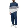 imageUOUA Mens 2 Piece Sweatsuits Outfits Color Block Loungewear ampamp Joggers Sweatpants Casual Track Suits SetBlueblockgrey
