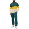 imageUOUA Mens 2 Piece Sweatsuits Outfits Color Block Loungewear ampamp Joggers Sweatpants Casual Track Suits SetGreenblockyellow