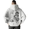 imageUOUA Mens Graphic Quarter Zip Hoodies Casual Long Sleeve Drop Shoulder Sweatshirt Pullover Streetwear TopDragonmottle Grey