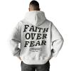 imageUOUA Mens Graphic Quarter Zip Hoodies Casual Long Sleeve Drop Shoulder Sweatshirt Pullover Streetwear TopFaithmottle Grey