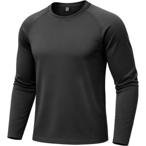 imageBoladeci Mens Thermal Underwear Tops Fleece Lined Base Layer Long Sleeve Shirts for Cold WeatherBlack
