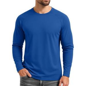 imageBoladeci Mens Thermal Underwear Tops Fleece Lined Base Layer Long Sleeve Shirts for Cold WeatherBright Blue