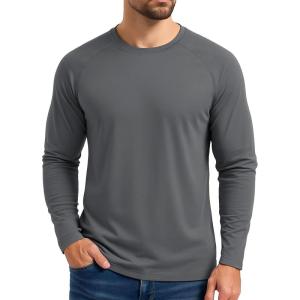 imageBoladeci Mens Thermal Underwear Tops Fleece Lined Base Layer Long Sleeve Shirts for Cold WeatherDark Gray