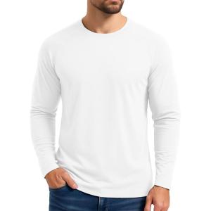 imageBoladeci Mens Thermal Underwear Tops Fleece Lined Base Layer Long Sleeve Shirts for Cold WeatherWhite