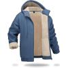 imageBoladeci Mens Sherpa Lined Hoodie Jacket Winter Warm Heavy Weight Zip Up Hooded Sweatshirt Thick Fleece CoatsBlue Gray