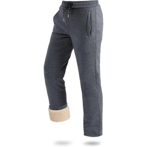 imageBoladeci Mens Sherpa Lined Sweatpants Heavyweight Fleece Lined Sweat Pants Joggers for Winter Cold WeatherDark Gray