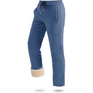 imageBoladeci Mens Sherpa Lined Sweatpants Heavyweight Fleece Lined Sweat Pants Joggers for Winter Cold WeatherGray Blue