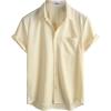 imageVATPAVE Mens Casual Waffle Shirt Short Sleeve Button Down Summer Shirts Loose Fit Beach ShirtsBeige