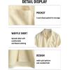 imageVATPAVE Mens Casual Waffle Shirt Short Sleeve Button Down Summer Shirts Loose Fit Beach ShirtsBeige