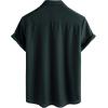 imageVATPAVE Mens Casual Waffle Shirt Short Sleeve Button Down Summer Shirts Loose Fit Beach ShirtsBlack Green