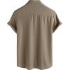 imageVATPAVE Mens Casual Waffle Shirt Short Sleeve Button Down Summer Shirts Loose Fit Beach ShirtsKhaki