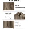 imageVATPAVE Mens Casual Waffle Shirt Short Sleeve Button Down Summer Shirts Loose Fit Beach ShirtsKhaki
