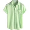 imageVATPAVE Mens Casual Waffle Shirt Short Sleeve Button Down Summer Shirts Loose Fit Beach ShirtsLightgreen