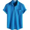 imageVATPAVE Mens Casual Waffle Shirt Short Sleeve Button Down Summer Shirts Loose Fit Beach ShirtsRoyalblue