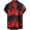 imageVATPAVE Mens Hawaiian Floral Shirts Cotton Linen Casual Button Down Short Sleeve Beach ShirtsBlackred