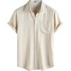 imageVATPAVE Mens Hawaiian Floral Shirts Cotton Linen Casual Button Down Short Sleeve Beach ShirtsPure Beige