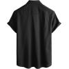 imageVATPAVE Mens Hawaiian Floral Shirts Cotton Linen Casual Button Down Short Sleeve Beach ShirtsPure Black