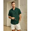 imageVATPAVE Mens Hawaiian Floral Shirts Cotton Linen Casual Button Down Short Sleeve Beach ShirtsPure Blackgreen