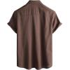 imageVATPAVE Mens Hawaiian Floral Shirts Cotton Linen Casual Button Down Short Sleeve Beach ShirtsPure Coffee