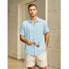 imageVATPAVE Mens Hawaiian Floral Shirts Cotton Linen Casual Button Down Short Sleeve Beach ShirtsPure Lightblue