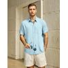imageVATPAVE Mens Hawaiian Floral Shirts Cotton Linen Casual Button Down Short Sleeve Beach ShirtsPure Lightblue