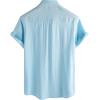 imageVATPAVE Mens Hawaiian Floral Shirts Cotton Linen Casual Button Down Short Sleeve Beach ShirtsPure Lightblue