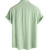 imageVATPAVE Mens Hawaiian Floral Shirts Cotton Linen Casual Button Down Short Sleeve Beach ShirtsPure Lightgreen