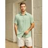 imageVATPAVE Mens Hawaiian Floral Shirts Cotton Linen Casual Button Down Short Sleeve Beach ShirtsPure Lightgreen