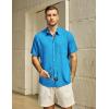 imageVATPAVE Mens Hawaiian Floral Shirts Cotton Linen Casual Button Down Short Sleeve Beach ShirtsPure Royalblue