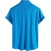imageVATPAVE Mens Hawaiian Floral Shirts Cotton Linen Casual Button Down Short Sleeve Beach ShirtsPure Royalblue