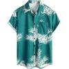 imageVATPAVE Mens Hawaiian Floral Shirts Cotton Linen Casual Button Down Short Sleeve Beach ShirtsGreen