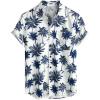 imageVATPAVE Mens Hawaiian Floral Shirts Cotton Linen Casual Button Down Short Sleeve Beach ShirtsWhite