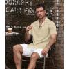 imageVATPAVE Mens Striped Summer Shirt Casual Button Down Short Sleeve Beach Shirts Cotton Shirts for MenPure Khaki