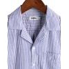imageVATPAVE Mens Striped Summer Shirt Casual Button Down Short Sleeve Beach Shirts Cotton Shirts for MenRoyal Blue