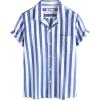 imageVATPAVE Mens Striped Summer Shirt Casual Button Down Short Sleeve Beach Shirts Cotton Shirts for MenRoyalblue Navy