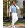 imageUOUA Mens 2 Piece Set Casual Outfits 14 Zip Polo Long Sleeve Shirt ampamp Pants Track Suit Loungewear Athletic SweatsuitWhite Blue Block