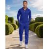 imageUOUA Mens 2 Piece Set Casual Outfits Polo Long Sleeve Shirt ampamp Pants Tracksuit Loungewear Athletic Jogger SweatsuitRoyal Blue