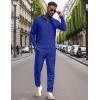 imageUOUA Mens 2 Piece Set Casual Outfits Polo Long Sleeve Shirt ampamp Pants Tracksuit Loungewear Athletic Jogger SweatsuitRoyal Blue