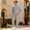 imageUOUA Mens 2 Piece Sweat Suits Set Long Sleeve Sweatshirt Jogging Sweatpants Tracksuits OutfitsGrey