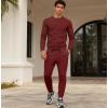 imageUOUA Mens 2 Piece Sweat Suits Set Long Sleeve Sweatshirt Jogging Sweatpants Tracksuits OutfitsWine Red