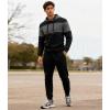 imageUOUA Mens Tracksuit 2 Piece Hoodie ampamp Sweatpants Set Waffle Jacquard Sweatsuit Outfits Casual Jogging SuitsBlack