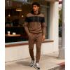 imageUOUA Mens Tracksuit 2 Piece Hoodie ampamp Sweatpants Set Waffle Jacquard Sweatsuit Outfits Casual Jogging SuitsBrown