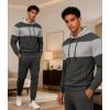 imageUOUA Mens Tracksuit 2 Piece Hoodie ampamp Sweatpants Set Waffle Jacquard Sweatsuit Outfits Casual Jogging SuitsDark Grey