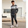 imageUOUA Mens Tracksuit 2 Piece Hoodie ampamp Sweatpants Set Waffle Jacquard Sweatsuit Outfits Casual Jogging SuitsDark Grey
