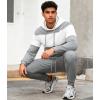 imageUOUA Mens Tracksuit 2 Piece Hoodie ampamp Sweatpants Set Waffle Jacquard Sweatsuit Outfits Casual Jogging SuitsLight Grey