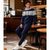 imageUOUA Mens Tracksuit 2 Piece Hoodie ampamp Sweatpants Set Waffle Jacquard Sweatsuit Outfits Casual Jogging SuitsNavy