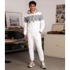 imageUOUA Mens Tracksuit 2 Piece Hoodie ampamp Sweatpants Set Waffle Jacquard Sweatsuit Outfits Casual Jogging SuitsWhite